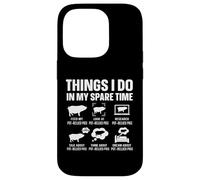 Funny Pot Bellied Pig Owner Spare Time Hobby Humor Case for iPhone 14 Pro