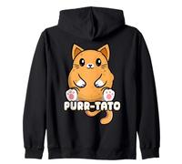 Funny Potato Cat Purrtato Kitten Lover Food Pun Foodie Cute Zip Hoodie