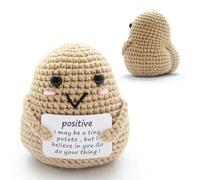 Funny Potato with Big Butt, Good Luck Positive Gifts for Women Men, Emotional Support Knitting Wool Hug Doll, Handmade Cute Stuff Novelty Gifts with Encouragement Affirmation Cards for Birthday