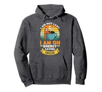 Funny Power No Rush Excuses Slow Coffee Lazy Cute Sloth Pullover Hoodie, Adult Unisex, Dark Heather Grey, XX-Large