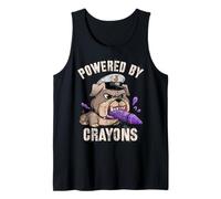 Funny Powered by Crayons Bulldog Jarhead Family Military Tank Top