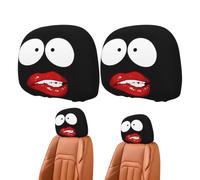 Funny Prank Headrest Covers Set - 2 Piece Funny Face Car Head Rest Covers | Funny Face Headrest Covers, Double Sided Printed Stretch Protectors for Car, RV, Truck, Sedan, Washable All Season Decor
