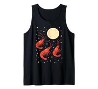 Funny Prawn Howling at The Moon Shrimp Lovers Tank Top