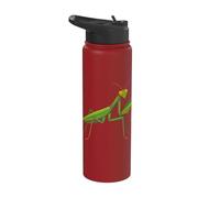 Funny Praying Mantis Ready Strike Sarcastic Stainless Steel Insulated Water Bottle