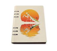Funny Praying Mantis Sunset Leather A5 Binder Notebook Refillable Travel Journal with 90 Sheets Personal Planner for Women Men