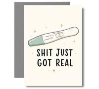 Funny Pregnancy Announcement Card Shit Just Got Real PREG16