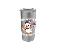 Funny Pregnancy Announcement Red, White Eating for Two Goose Stainless Steel Insulated Tumbler