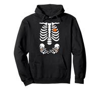 Funny Pregnancy Announcement Twins Skeleton Halloween Family Pullover Hoodie
