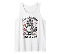 Funny Pregnancy Humor Wife Feral And Pregnant Leave Me Alone Tank Top