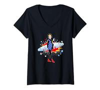 Funny Pregnancy, Super Prego Mom Pregnant V-Neck T-Shirt