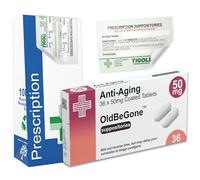 Funny Prescription Box Gift Set - Novelty Gag Gift with Realistic Pill Box, Prescription Bag & Sticker - Unique Joke Present for Friends, Birthdays, Office Parties & Secret Santa (Anti-Aging)