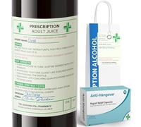 Funny Prescription Wine Label, Bag, Tag with Funny Joke Pill Box Gag Gifts - Funny Rude Gifts for Men Women, Novelty Secret Santa Gifts for Him/Her, Stocking Fillers, Prank Xmas Gifts for Women/Men