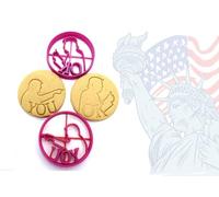 Funny President Cookie Cutters - 2 Pack Novelty Biscuit & Fondant Molds for Pastry, Baking and Cake Decorating - Donald Trump Style Shapes, Perfect Kitchen Gift for Birthday, Christmas & Holidays