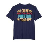 Funny Preston Personalized Tshirt First Name Joke Item T-Shirt, Men's Big and Tall, Navy Blue, 4X Tall