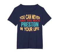 Funny Preston Personalized Tshirt First Name Joke Item T-Shirt, Women's Plus, Navy Blue, 5X