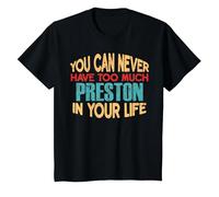 Funny Preston Personalized Tshirt First Name Joke Item T-Shirt, Youth, Black, Medium