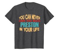 Funny Preston Personalized Tshirt First Name Joke Item T-Shirt, Youth, Dark Heather Grey, Large