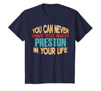 Funny Preston Personalized Tshirt First Name Joke Item T-Shirt, Youth, Navy Blue, Medium