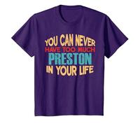 Funny Preston Personalized Tshirt First Name Joke Item T-Shirt, Youth, Purple, 4T