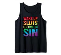 Funny PRIDE Adult Wake up Sluts it's time to Sin LGBTQ Tank Top