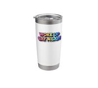 Funny Pride Woke Up Gay Again Rainbow Stainless Steel Insulated Tumbler