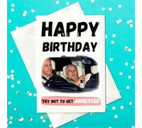 Funny Prince Andrew Birthday Card - Try Not to Get Arrested - Hilarious Royal Scandal Epstein Greeting Card - Adult Humor Gag Gift