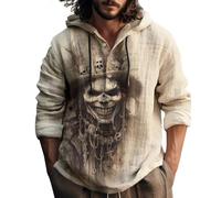 Funny Print Halloween Hoodies For Men Uk Horror Long Sleeve Sweatshirts Personalised Shirts Holiday Costume Buttons Placket Fall Clothes Pullover Sweatshirt Casual Wear Purple