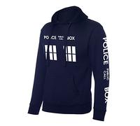 Funny Printed Hoodie Public Phone Call box Dr box Hoodie Navy Blue