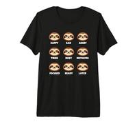 Funny Procrastinating Sloth Mood Chart Sleepy Day Meme Slang Premium T-Shirt