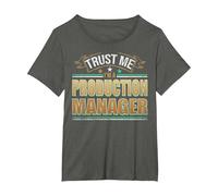 Funny Profession Quote Im A Production Manager T-Shirt, Women's Plus, Asphalt Grey, 4X