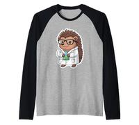Funny Professor Hedgehog Design Raglan Baseball Tee