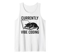 Funny Programmer AI Developer Vibe Coding Cat Tank Top