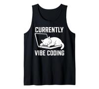 Funny Programmer AI Developer Vibe Coding Cat Tank Top