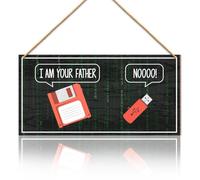 Funny Programmer Gifts for Women Men, Gifts for Computer Programmers, Software Engineer Computer Science Engineer Gifts, Programmer Floppy Disk Wooden Hanging Sign Decor, I Am Your Father