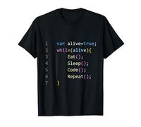 Funny Programmer Saying Coder Lovers Eat Sleep Code Repeat T-Shirt