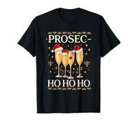 Funny Prosec Ho Ho Ho Christmas Prosecco Santa Hat Wine T-Shirt