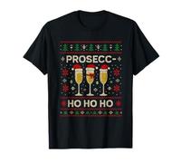 Funny Prosec Ho Ho Ho Christmas Prosecco Santa Hat Wine T-Shirt