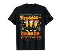 Funny Prosec Ho Ho Ho Christmas Prosecco Santa Hat Wine T-Shirt