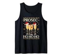 Funny Prosec Ho Ho Ho Christmas Prosecco Santa Hat Wine Tank Top