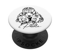Funny Proud Poodle dog portrait gift present PopSockets Grip and Stand for Phones and Tablets