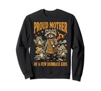 Funny Proud Raccoon Mother Dumbass Kids Cartoon Graphic Sweatshirt