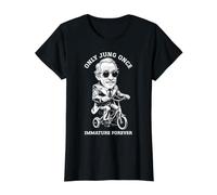 Funny Psychology Only Jung Once Immature Forever Tricycle Value Graphic T-Shirt, Women, Black, L