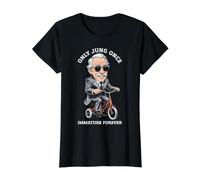 Funny Psychology Only Jung Once Immature Forever Tricycle Value Graphic T-Shirt, Women, Black, S