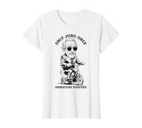 Funny Psychology Only Jung Once Immature Forever Tricycle Value Graphic T-Shirt, Women, White, S