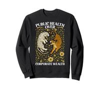 Funny Public Health Over Corporate Wealth Boho Tiger Sweatshirt