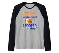 Funny Public Service Announcement I Pooped Today Poop Gift Raglan Baseball Tee