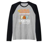 Funny Public Service Announcement I Pooped Today Poop Gift Raglan Baseball Tee