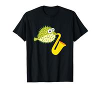Funny Puffer Fish Saxophone Blow Fish Sax T-Shirt
