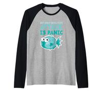 Funny Pufferfish Blowfish My Only Effective Attack is Panic Raglan Baseball Tee