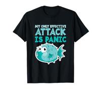 Funny Pufferfish Blowfish My Only Effective Attack is Panic T-Shirt
